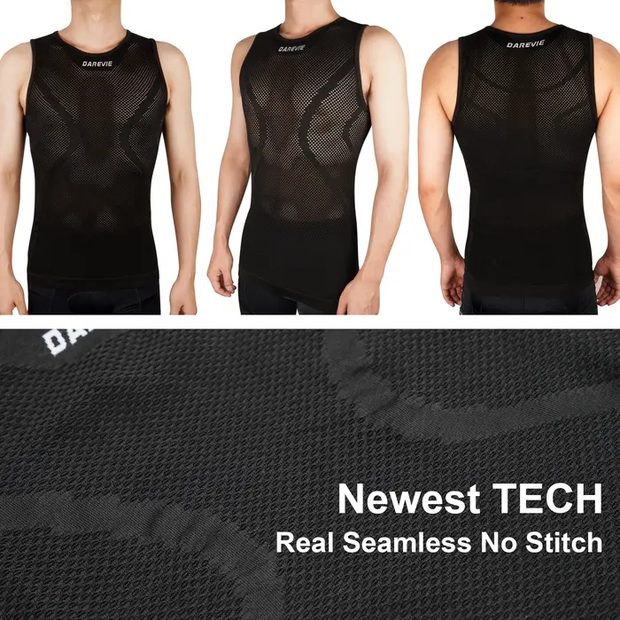 DAREVIE Chemise en résille sans couture pour hommes et femmes, couche de base de cyclisme, absorbant