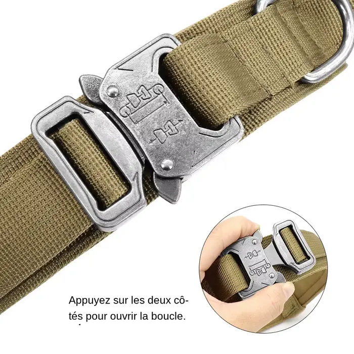 Collier tactique militaire pour chien solide