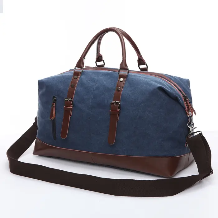 Sacs de voyage en toile et cuir pour hommes, bagages à main, sacs de sport, fourre-tout de voyage, g
