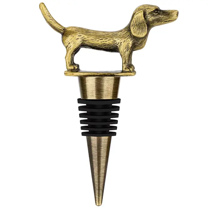 Bouchon de bouteille de vin teckel chien décoration vin cadeau pour les amateurs de teckel réutilisa