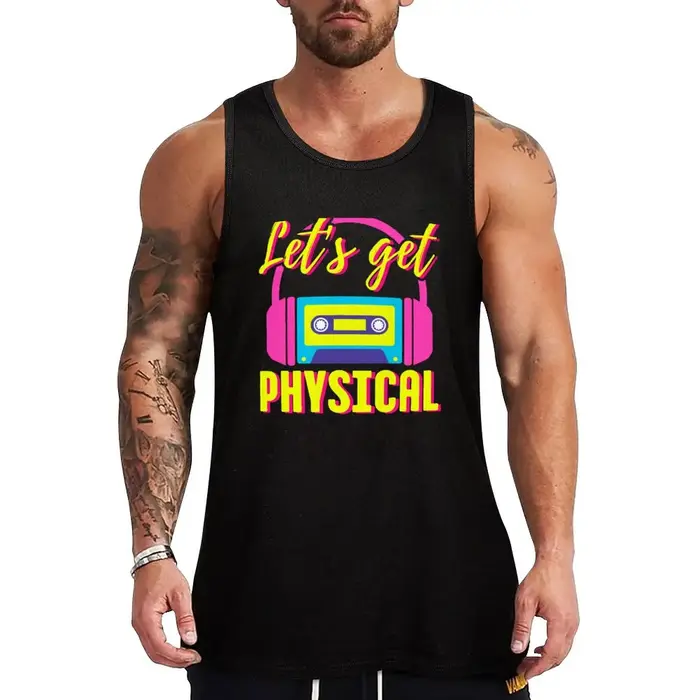 Costumes de sport rétro des années 80 pour hommes, Lets Get Fungic, Précieux Top, Chemises de gym, C