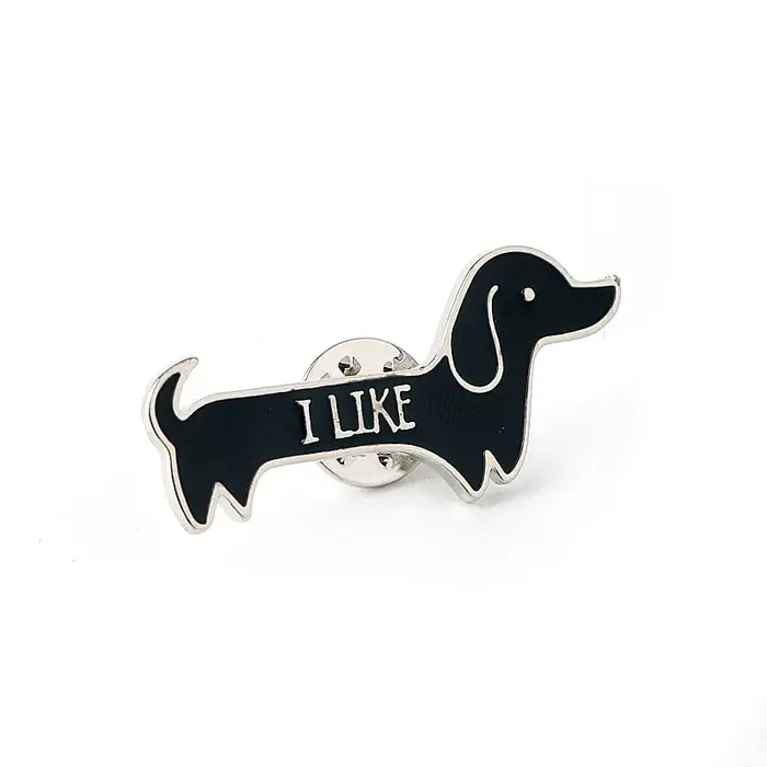 Broche chien Animal j'aime teckel chien épinglette mignon femmes hommes sac épingles accessoires mét