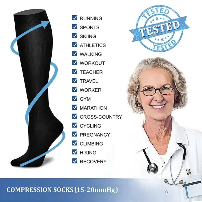 Chaussettes de compression médicale 20-30mmHg pour chasseurs - Soulagement varices fatigue jambes sport