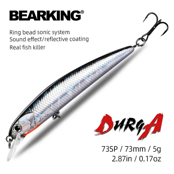 BEARKING nouveau modèle 73mm 5g qualité professionnelle magent poids leurres de pêche méné manivelle