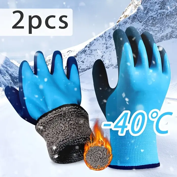 1 paire de gants de travail d'hiver imperméables et résistants au froid pour hommes, gants mécanique