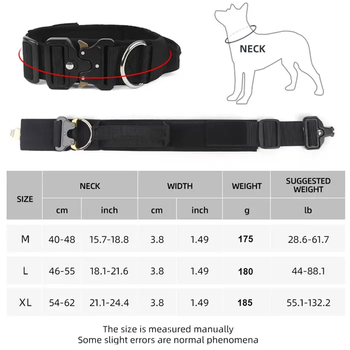 Collier tactique pour chiens de taille moyenne à grande taille