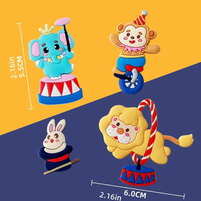 Décoration de gâteau sur le thème du cirque : Clown, Lion, Éléphant, Lion de mer, Magicien, Ours – I