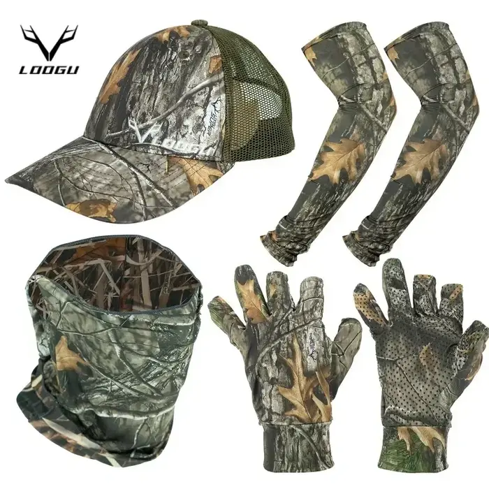 Masque camouflage chasse LOOGU complet avec gants et manches airsoft photo animalière anti-moustiques