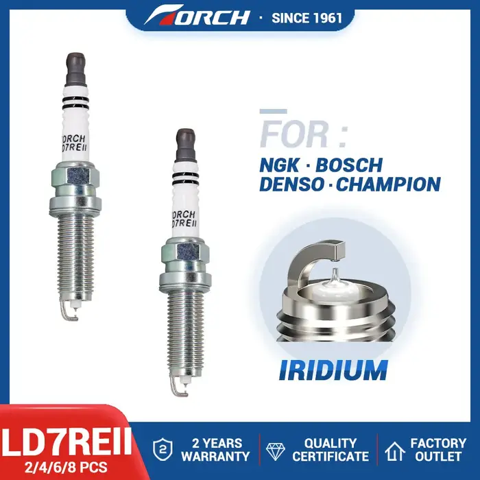 Bougie double iridium TORCH LD7REII, 2 à 8 pièces, remplacement pour 90565 DILKAR7D11H pour NISSAN X