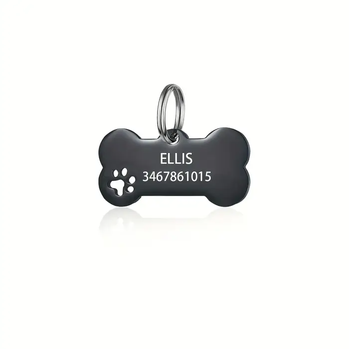 Étiquettes personnalisées gravées de haute qualité pour chien et chat, avec nom et numéro de télépho