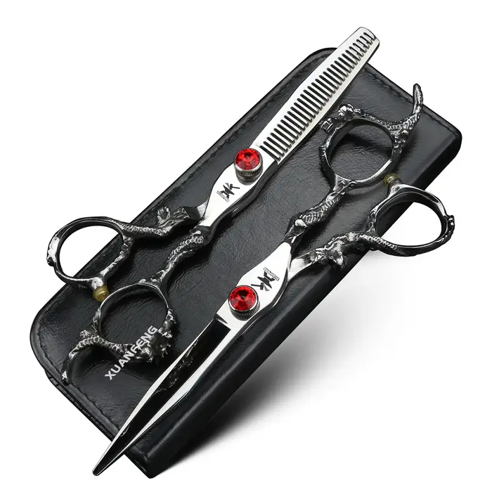Ciseaux à cheveux à poignée de dragon, outils de coiffage de coiffeur, ciseaux de coupe, ciseaux à e
