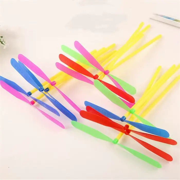 Jouets d'extérieur traditionnels classiques en plastique, 50 pièces, hélice libellule en bambou, jou