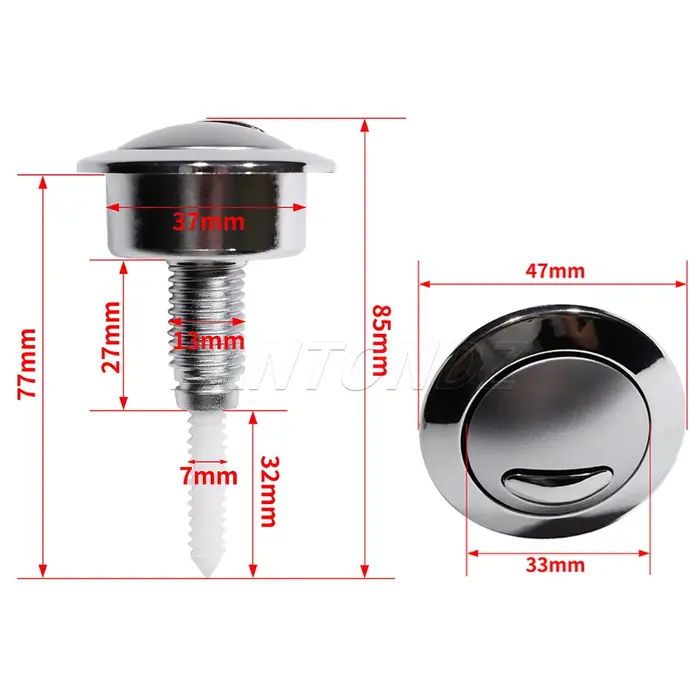Bouton poussoir pour toilette de chasse d'eau dual flush pour Twyford Optima 49 pièce de rechange pour salle de bain moderne élégante économie d'eau durable confortable installation facile