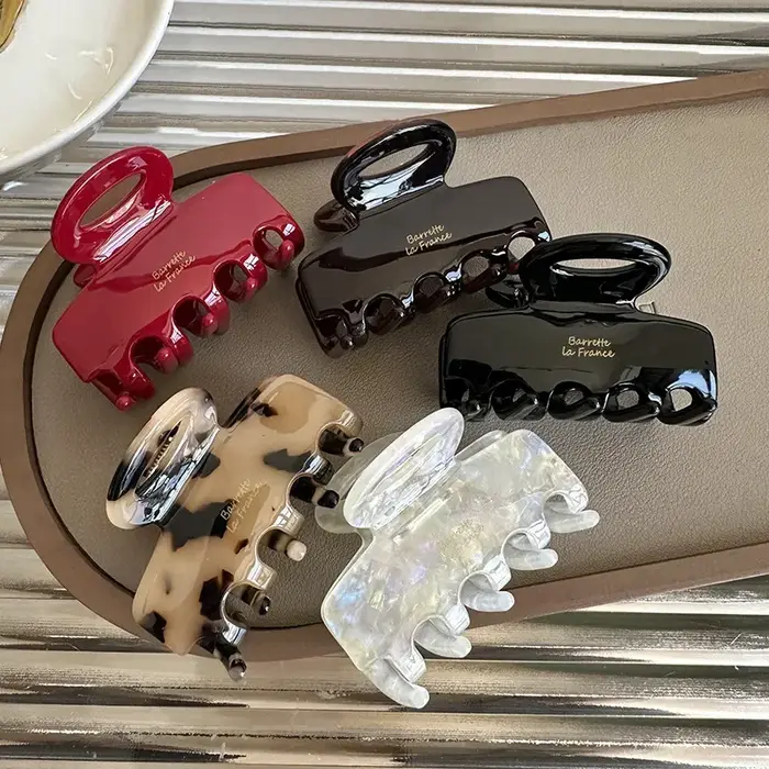 Pinces à cheveux rouges en acétate de 5.5cm de Long, pour filles et femmes, accessoires pour cheveux