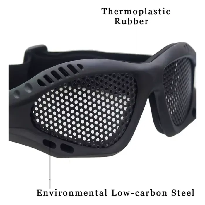 Lunettes de protection tactiques confortables pour airsoft et chasse - Verres anti-buée avec lentilles métal/PC