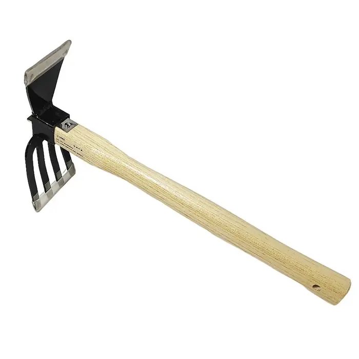 Cultivateur manuel avec manche en bois, houe double usage, mini-herse et cultivateur, houe et motocu