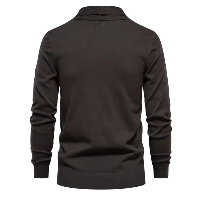 Cardigan en coton pour hommes, pull de qualité, à la mode, col rabattu, tricoté, nouvelle collection