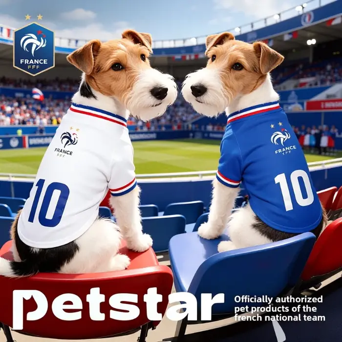 Vêtements pour animaux de compagnie de l'équipe de football française, t-shirt respirant pour chiens, vêtements décontractés pour chiots, pour l'entraînement en plein air, la promenade, accessoires po