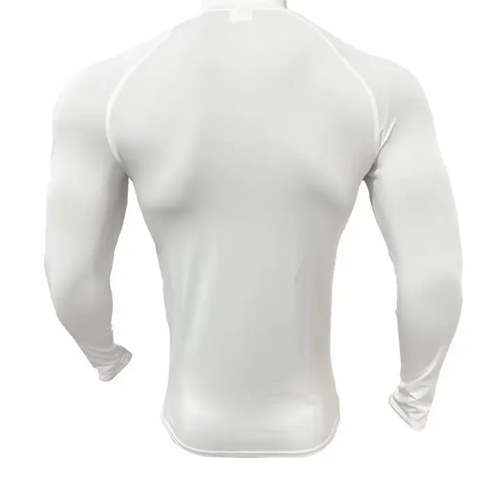 Fitness Compression Sport T-shirt Gym course exercice élastique manches longues sweat demi zip haut 