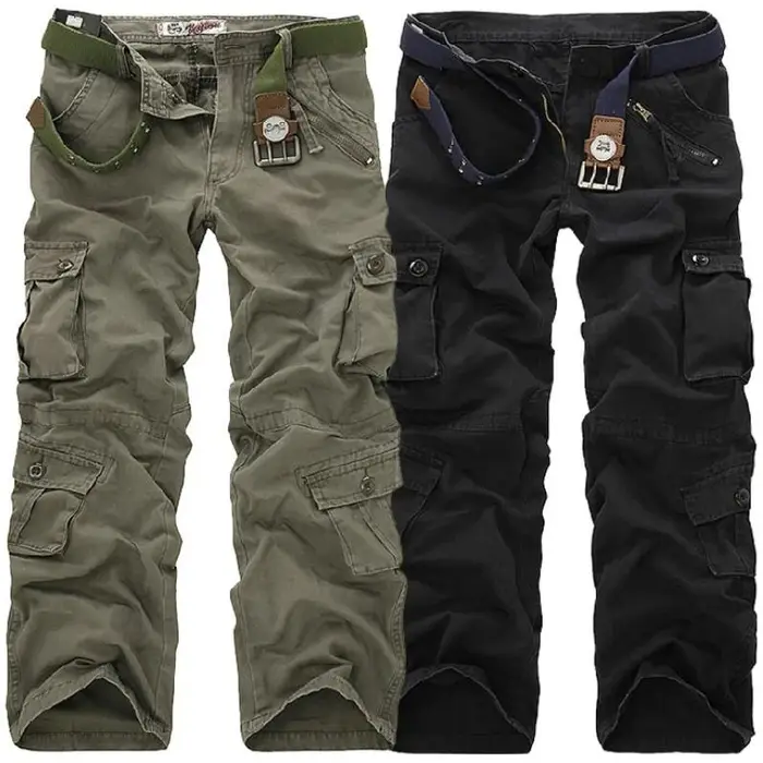 Pantalon cargo camouflage grande taille homme militaire multi-poches confortable chasse extérieur