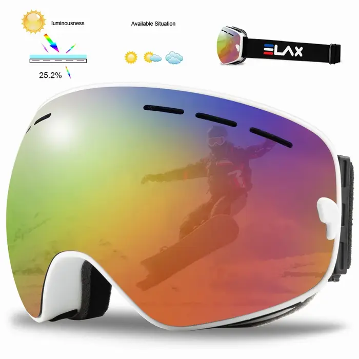 ELAX marque Double couches Anti-buée lunettes de Ski motoneige masque de Ski lunettes de Ski hommes 