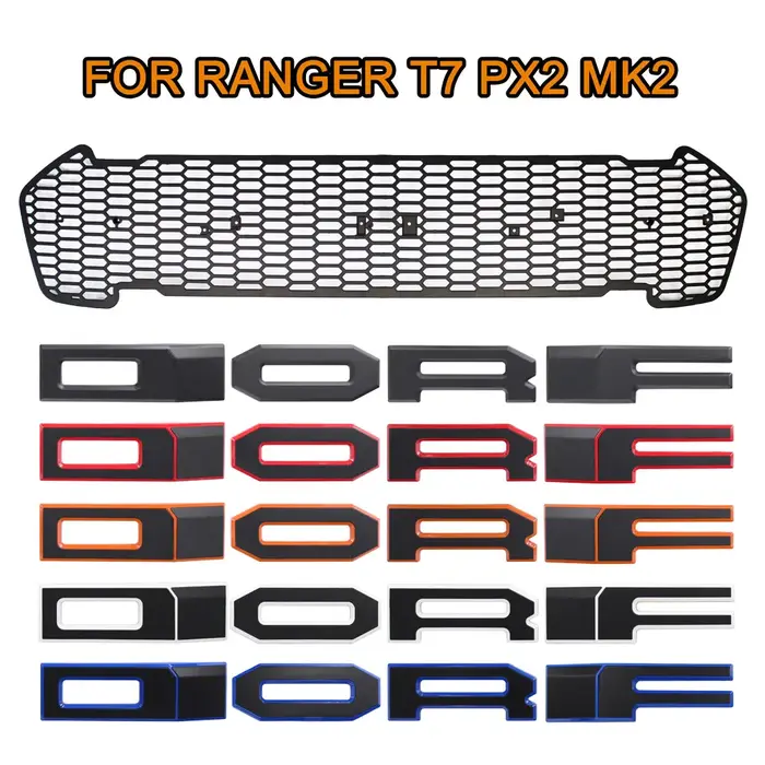 4 lettres pour calandre en maille modifiée de RANGER 2015-2018 T7 PX2 MK2 XL XL + XLS XLT Limited WI