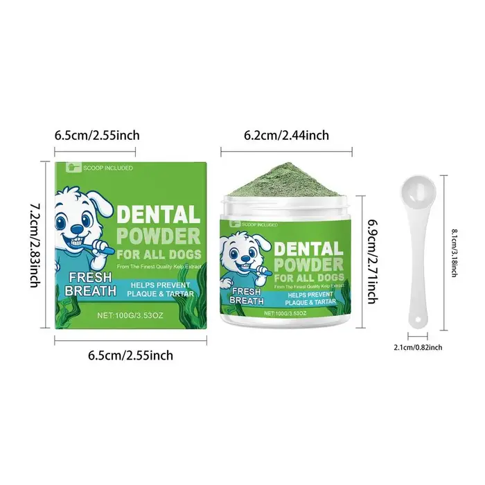 Poudre Nettoyante pour Dents de Chien, Éliminateur de Mauvaise Haleine pour Chiens, Protection Longu