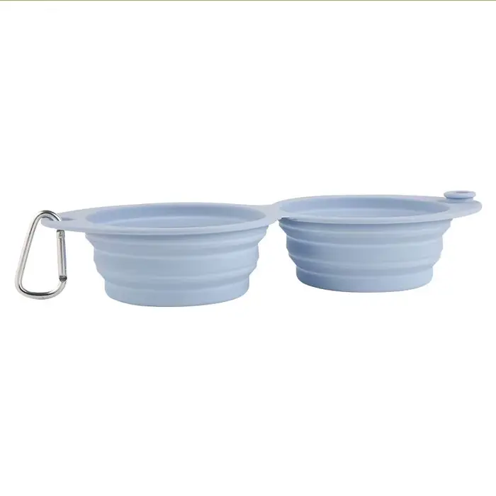 Double Filles Pliable en Silicone pour Chien et Chat, Récipient de Nourriture pour Chiot, Sain et Sû